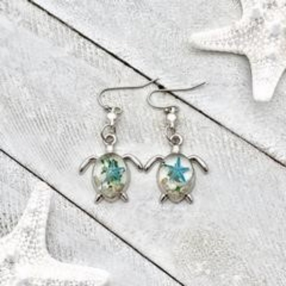 Deep in the Ocean Sea Turtle Earrings